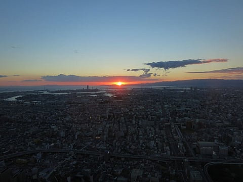 あべのハルカスからの夕日